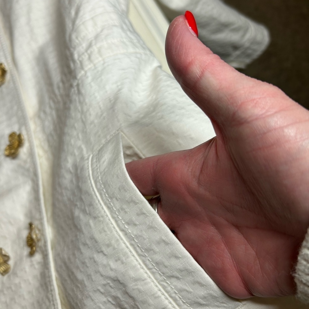 VTG Y2K 2000’s Juicy Couture Cream Double Breasted Trench Coat Size M - Picture 9 of 16